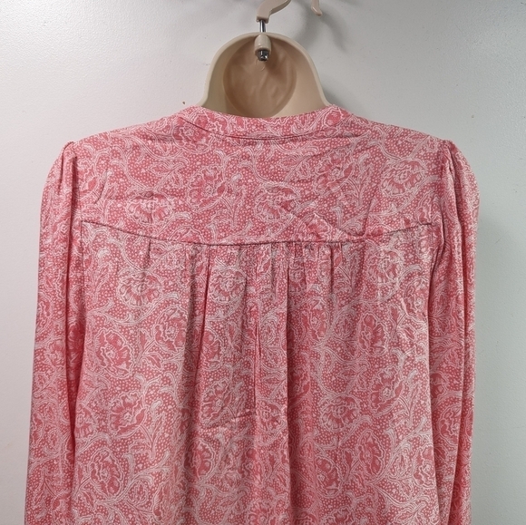 Lucky Brand Printed Button Down Pintuck Top Sz XS - Picture 8 of 10